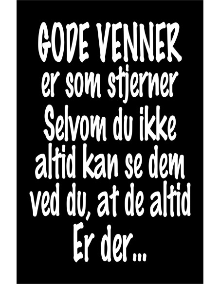 Skilte 114 - Gode Venner er som stjerner