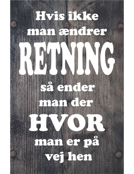 Skilt 131 - Hvis man ikke ædre retning