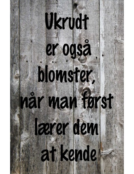 Skilt 154 - Ukrudt er også blomster