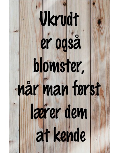 Skilt 154 - Ukrudt er også blomster