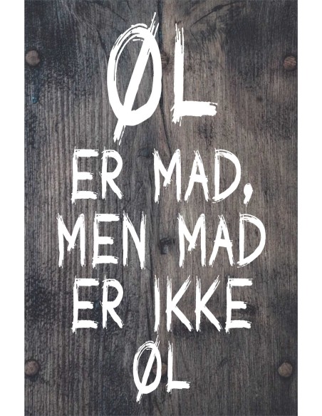 Skilt 186 - Øl er mad