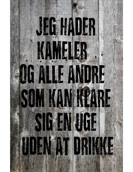 Skilt 187 - Jeg hader kameler